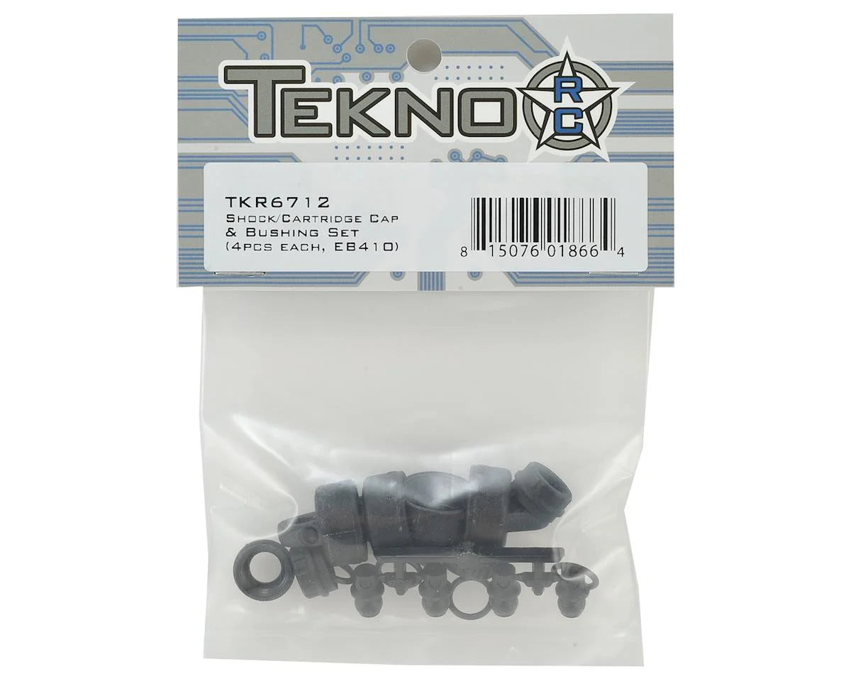 Tekno RC EB410/ET410 Shock/Cartridge Cap & Bushing Set (4)