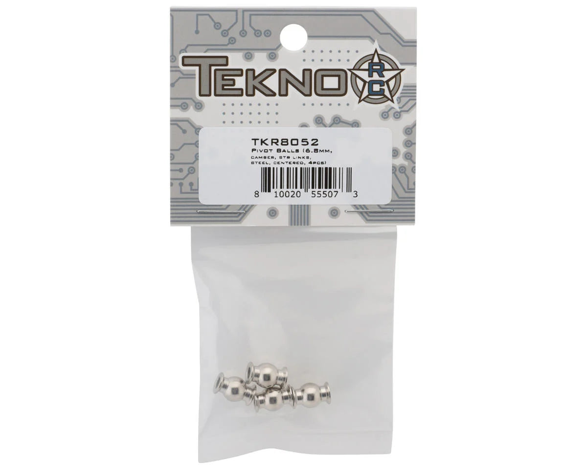 Tekno RC Steel 6.8mm Camber & Steering Link Pivot Ball Set (4)