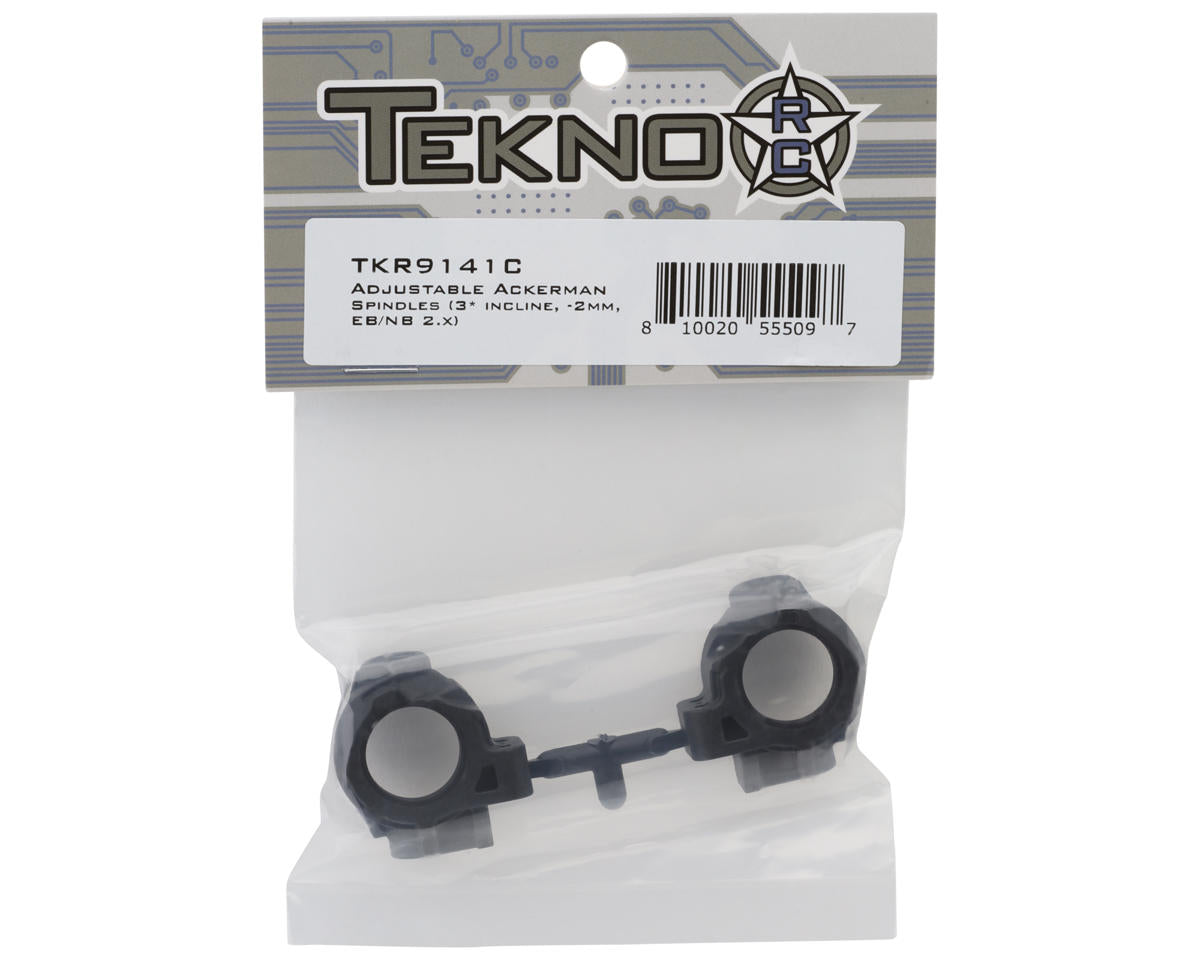Tekno RC EB48/ET48 2.2 Adjustable Ackerman Spindles (2) (3° Incline/-2mm Axle)
