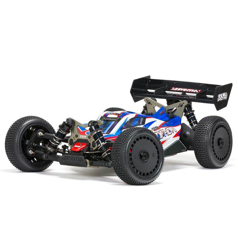 TLR 1/8 TLR Tuned TYPHON 6S 4X4 BLX Buggy RTR, Red/Blue - ARA8406