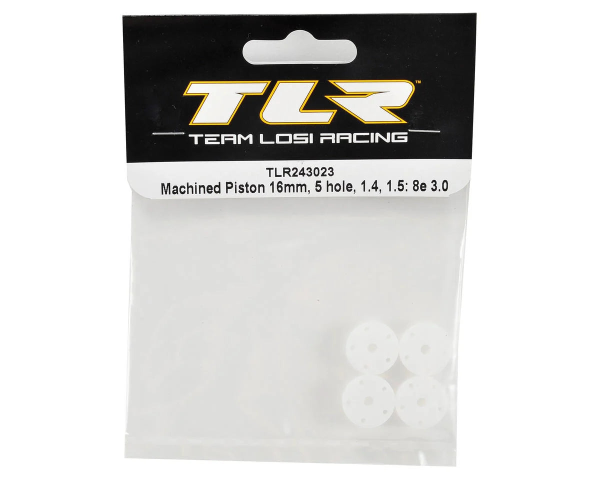 Team Losi Racing 16mm 5-Hole Machined Piston Set (1.4 & 1.5mm)
