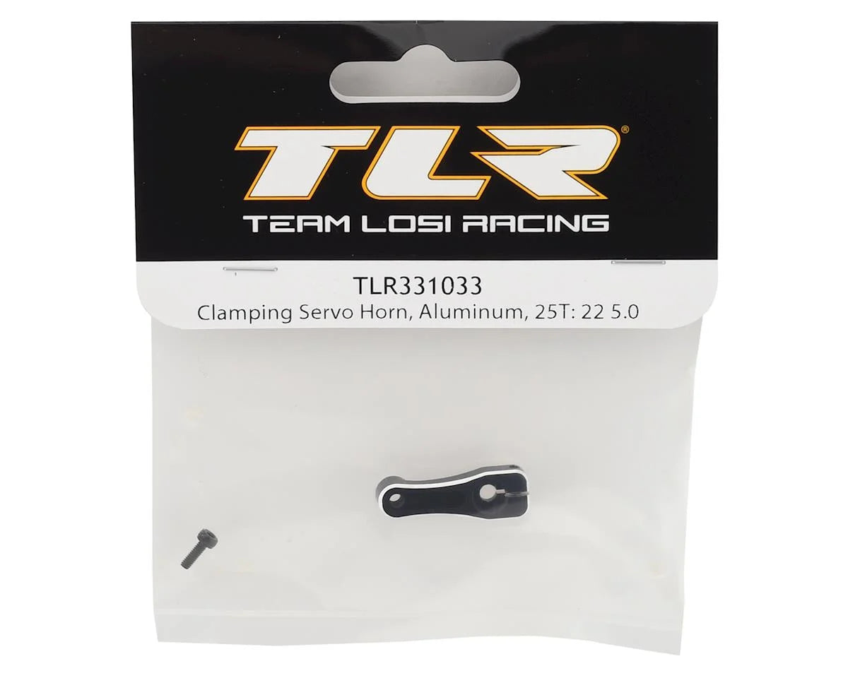 Team Losi Racing 22 5.0 Aluminum Clamping Servo Horn (Black) (25T)