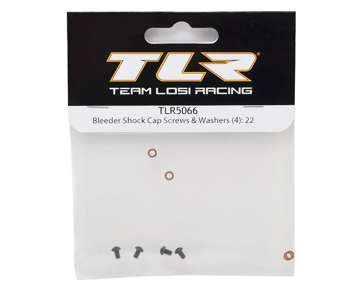 Team Losi Racing Bleeder Shock Cap Screw & Washer Set (4) (TLR 22/22T/SCTE)