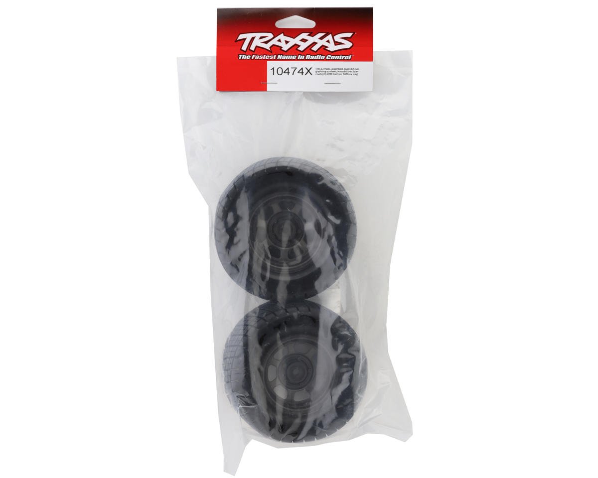 Traxxas Slash® Modified Hoosier® Pre-Mounted Dirt Oval Tires (Grey) (2) (Rear)