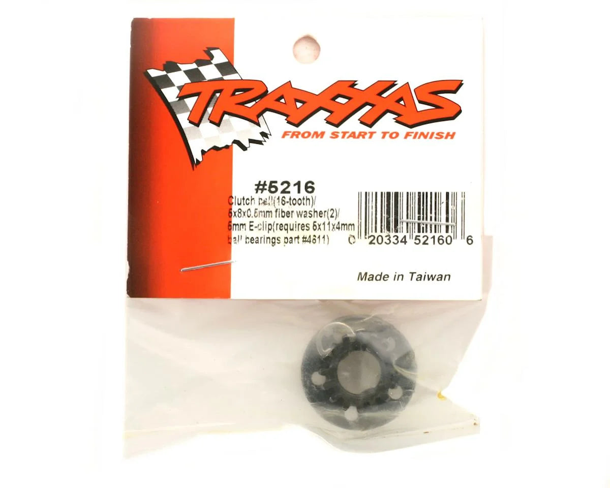 Traxxas Clutch bell (16T) 5x8x0.5mm fiber washer, 5mm e-clip (use 5x11x4mm bearin
