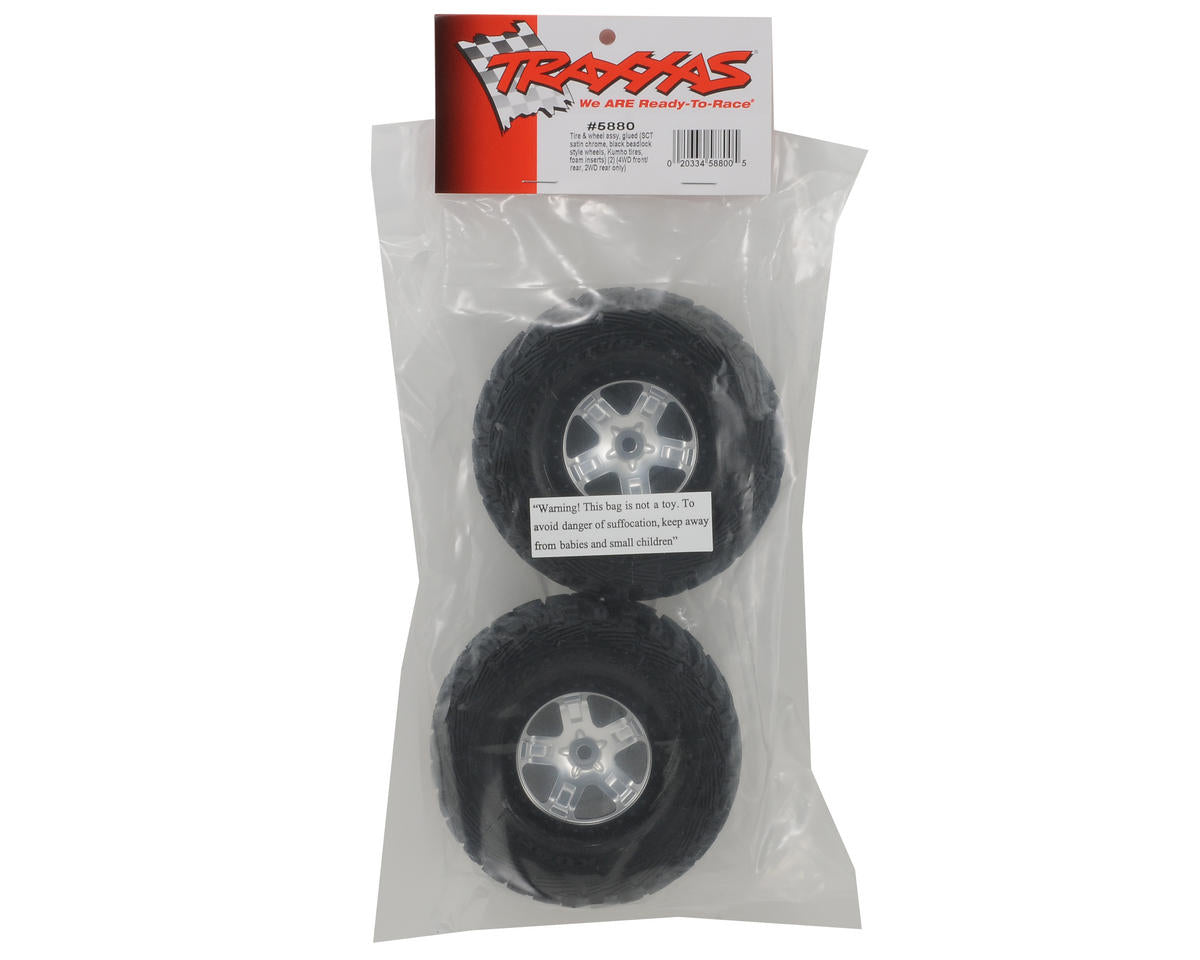 Traxxas Kumho Venture MT Tire w/SCT Rear Wheel (2) (Satin Chrome) (Standard)