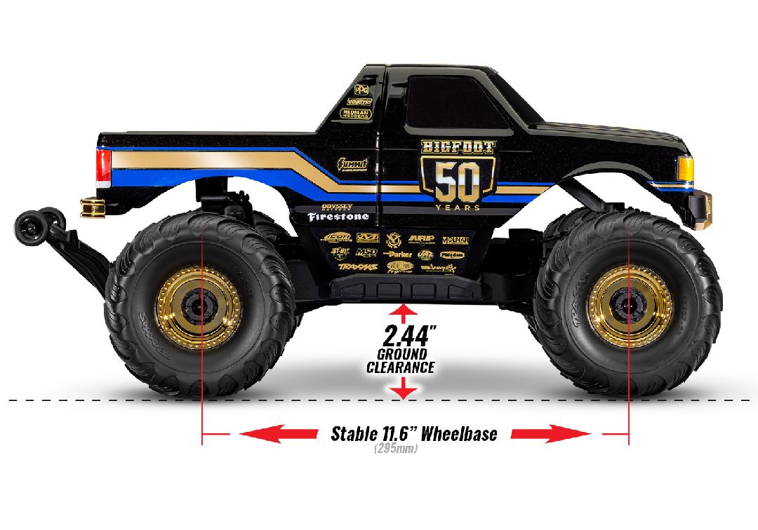 Traxxas 1/10 MT BL-2S 4x4 RTR - Bigfoot 50th Anniversary (Incl B&C)