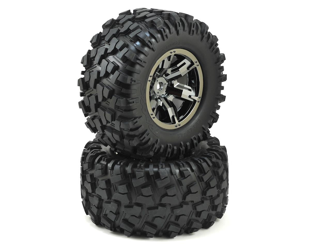 Traxxas X-Maxx - Pre-Mounted Tires & Wheels 1/5 Scale (Black Chrome) (2)