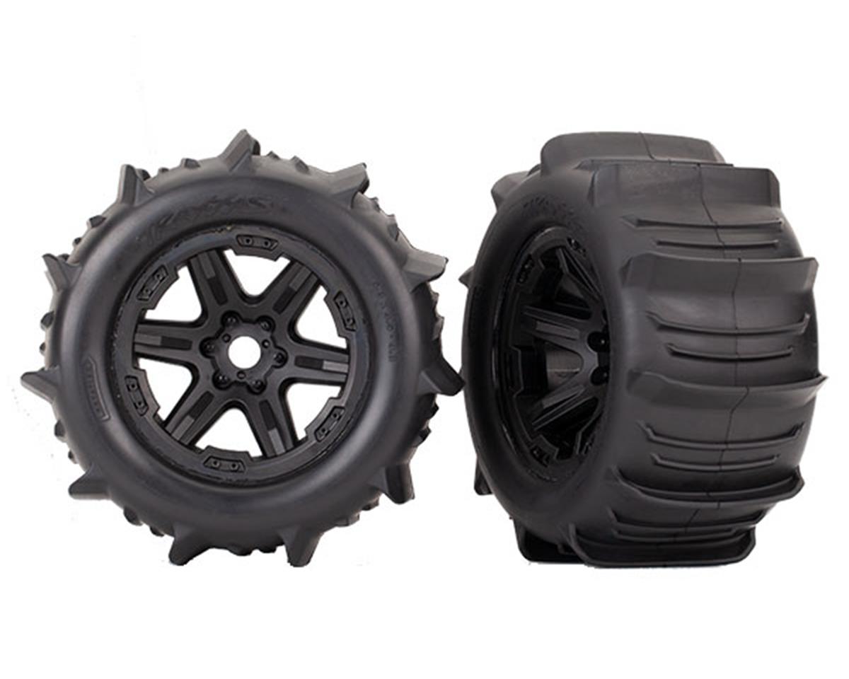 Traxxas Paddle Tires - 3.8" Pre-Mounted w/Monster Truck Wheels (Black) (Standard)