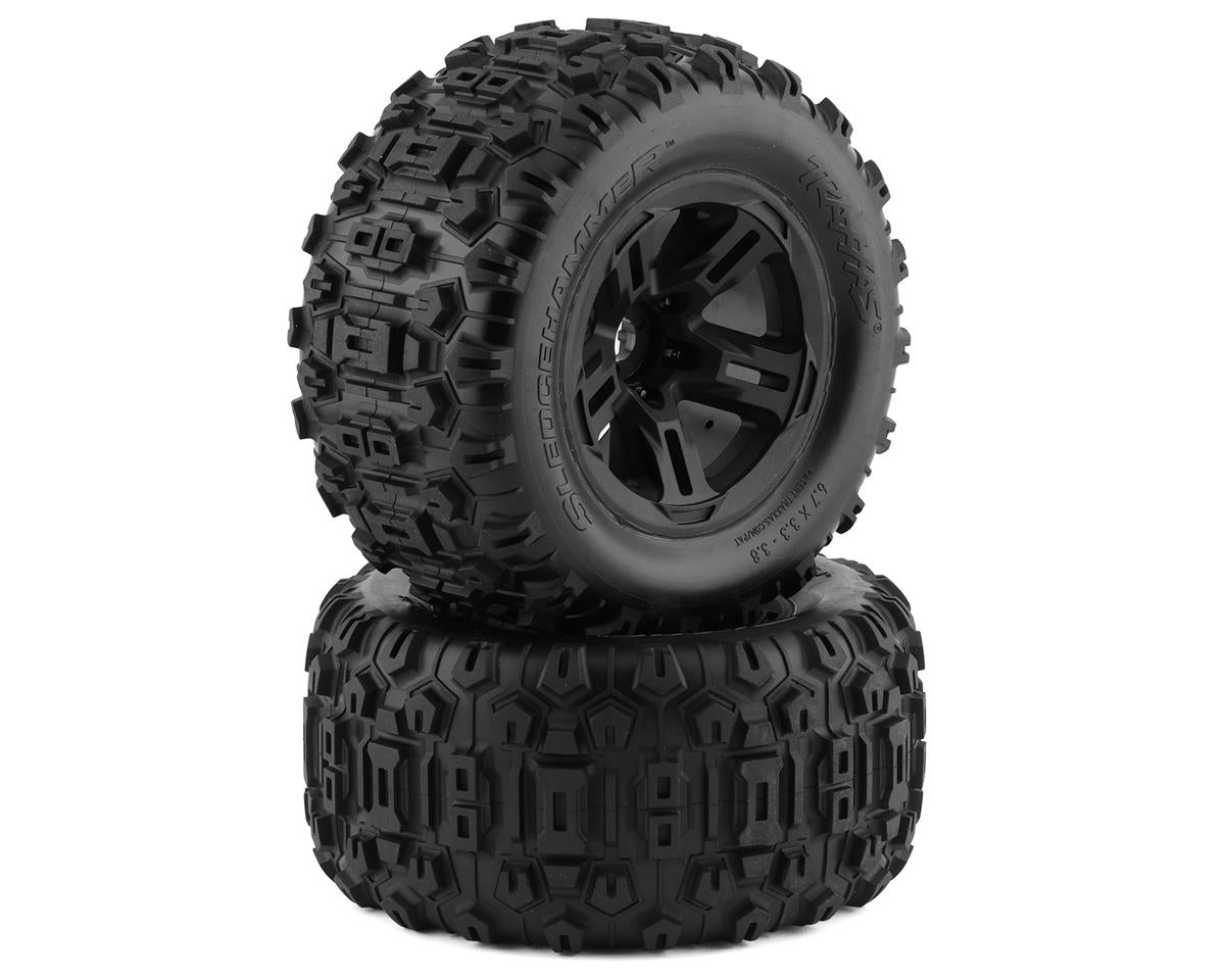 Traxxas Sledge - Pre-Mounted 3.8" Sledgehammer Tires (Black) (2) 17mm Hex