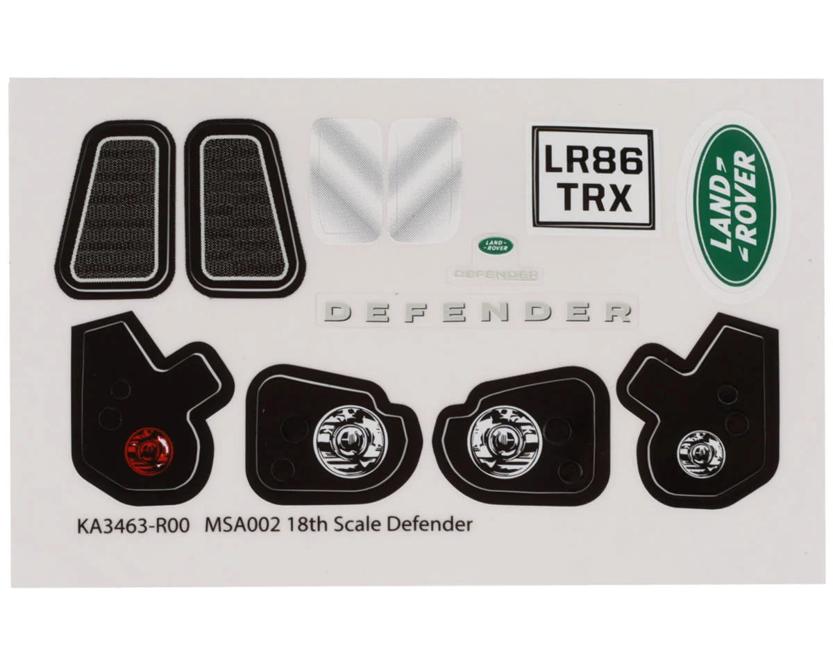 Traxxas TRX-4M Land Rover Grille, Side Mirrors, LED Retainers & Spare Tire Cover