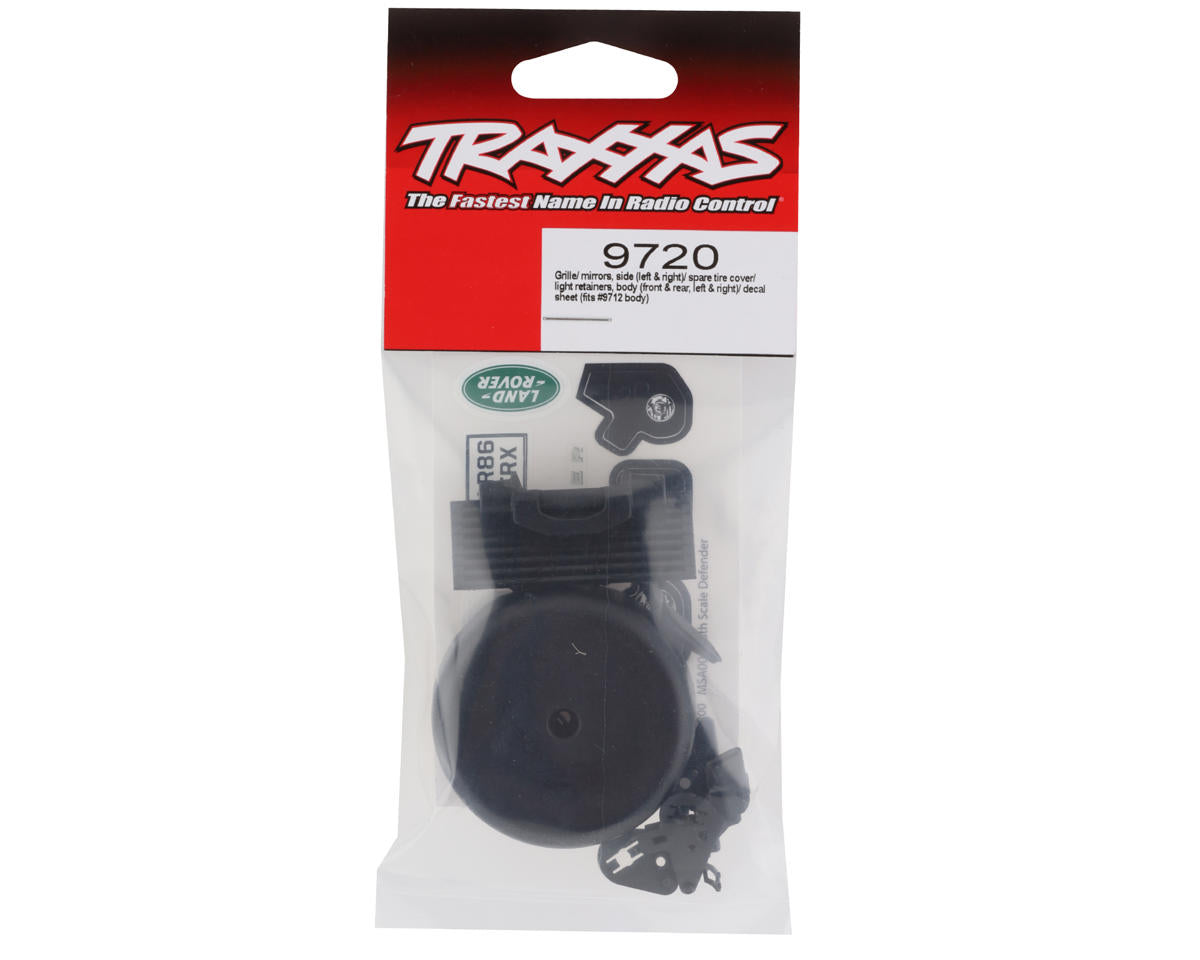 Traxxas TRX-4M Land Rover Grille, Side Mirrors, LED Retainers & Spare Tire Cover