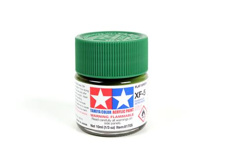 Tamiya Acrylic Mini XF-5 Flat Green 1/3 oz - TAM81705