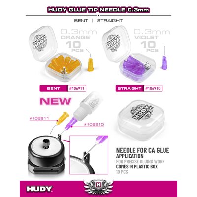HUDY Glue Tip Needle 0.3MM - Bent (10)