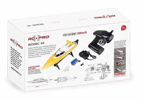 RC PRO SONIC14 - High Speed Brushed Boat  Ready To Run