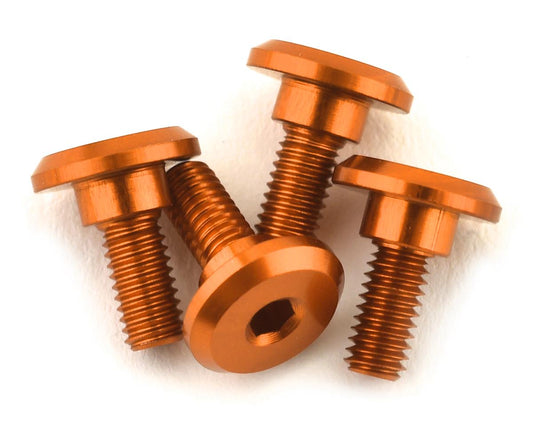 1UP Racing 3x6mm Aluminum Servo Mounting Screws w/4.2mm Neck (Orange) (4)