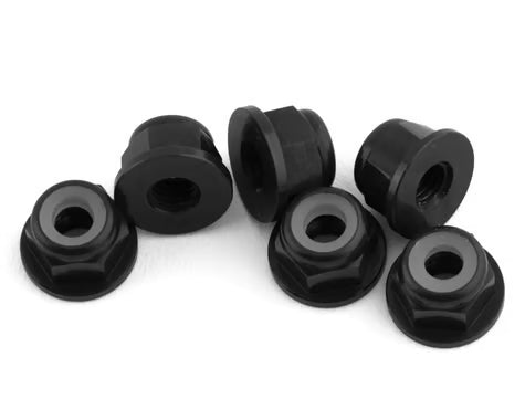 1UP Racing 3mm Aluminum Flanged Locknuts (6)