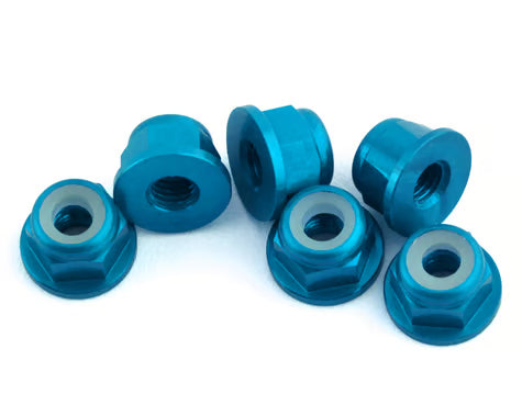 1UP Racing 3mm Aluminum Flanged Locknuts (6)