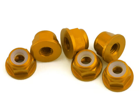 1UP Racing 3mm Aluminum Flanged Locknuts (6)