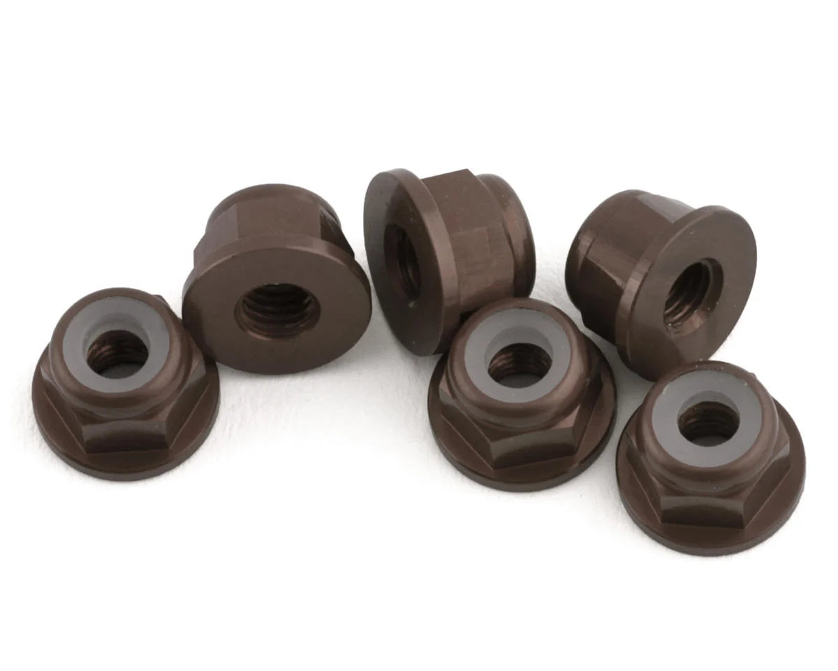 1UP Racing 3mm Aluminum Flanged Locknuts (6)