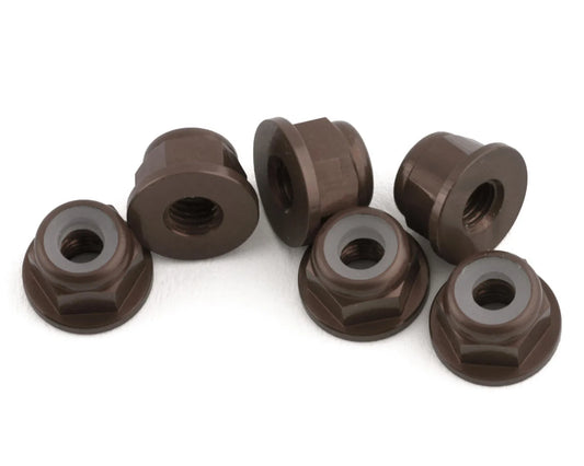 1UP Racing 3mm Aluminum Flanged Locknuts (6)
