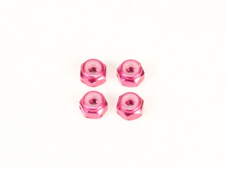 PN Racing Aluminum 2mm Lock Nut Pink (4)