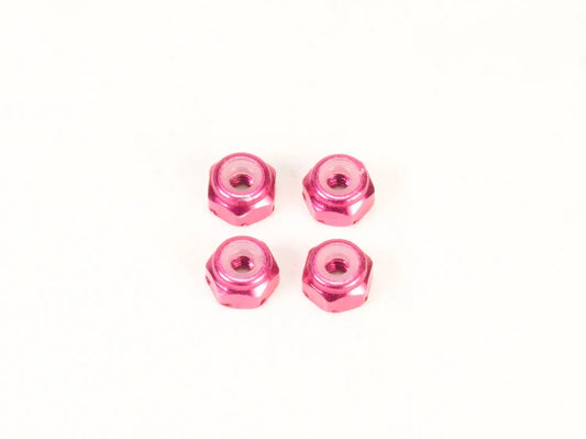 PN Racing Aluminum 2mm Lock Nut Pink (4)