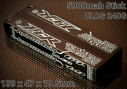 Psycho Cells Racing 5900mAh ULCG 7.6V Lipo 130C Hardcase 5mm Bullet