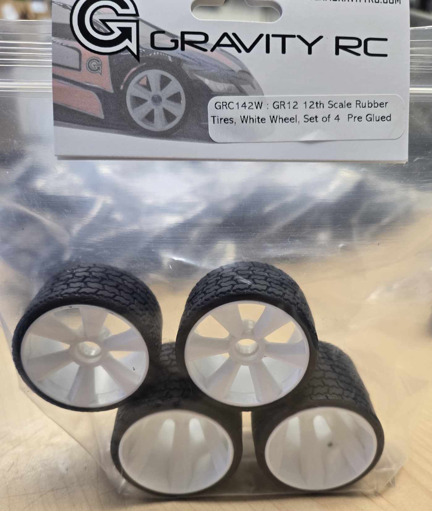 Gravity RC GR12 12th Scale Rubber Tires: Set of 4 Pre Glued