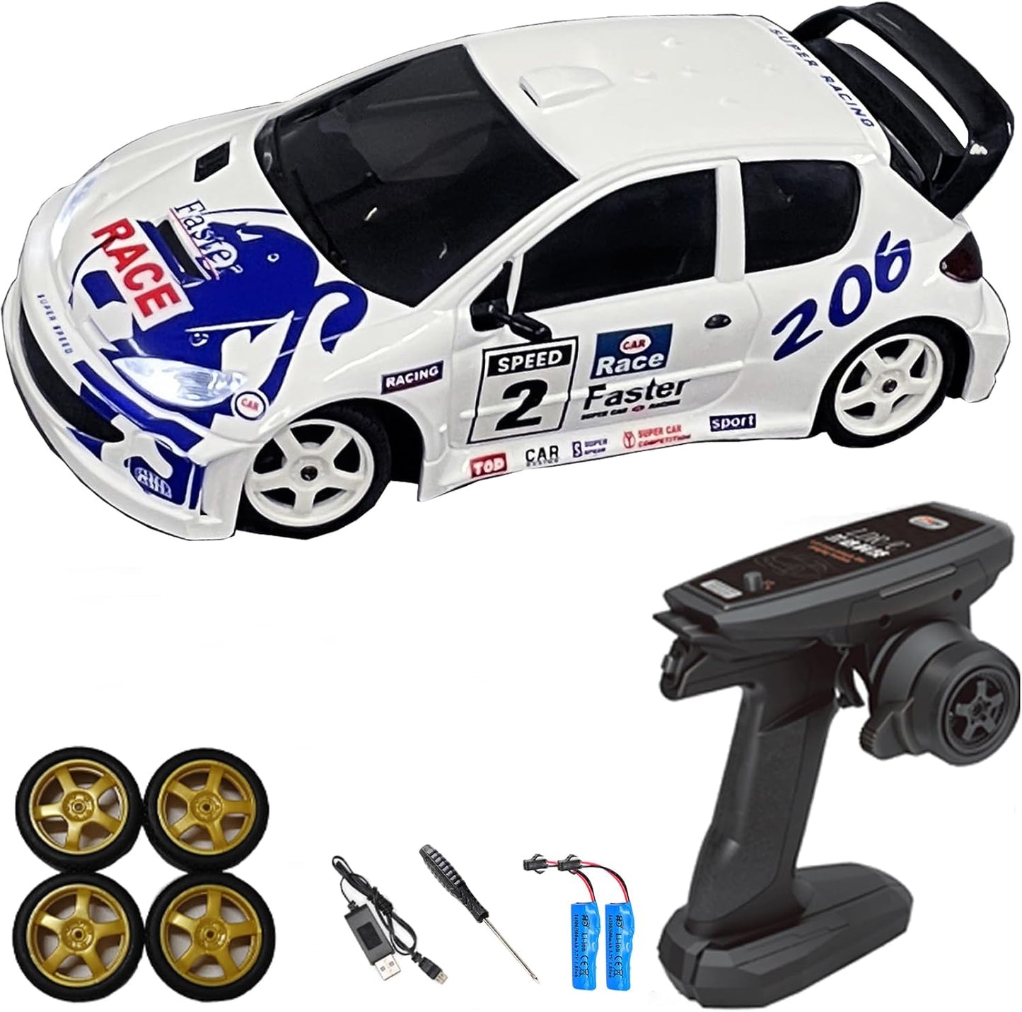 RC Pro 1/28 Mini RC Drift Car GTR 2.4GHz 4WD RTR with Gyro