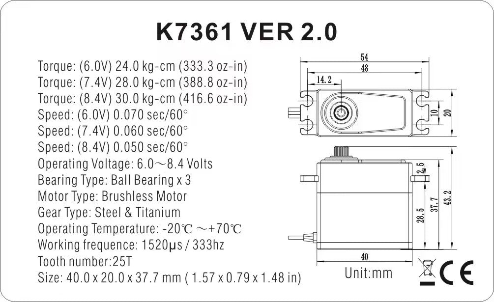 KeyFulcrum K7361 V2 Digital Servo