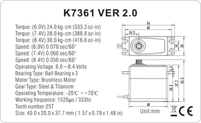KeyFulcrum K7361 V2 Digital Servo