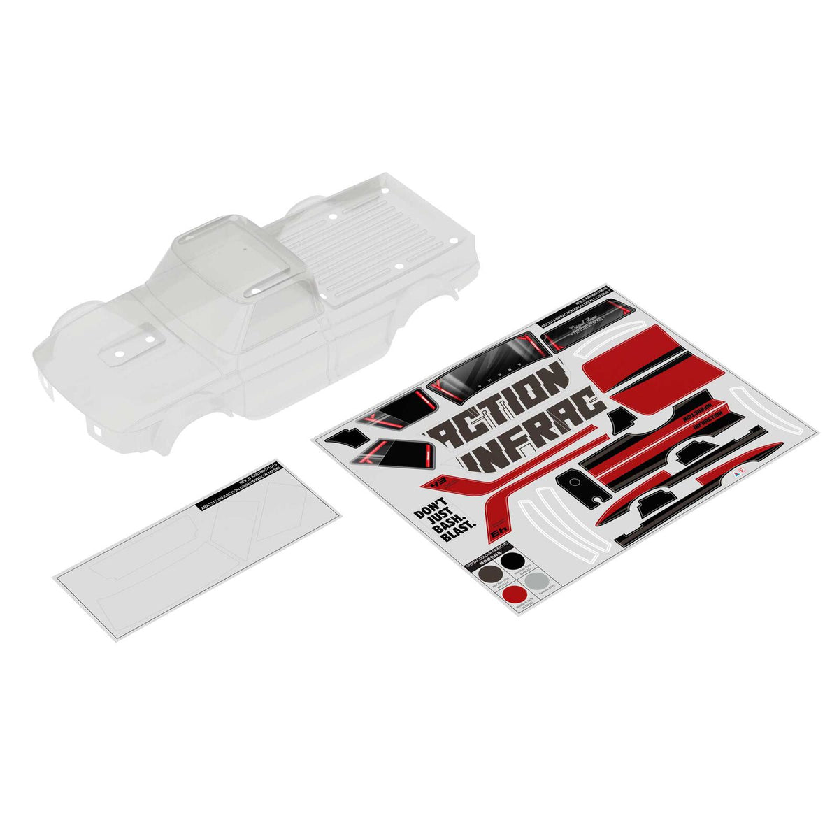 ARRMA 1/12 Pre-Cut Clear Body with 8.7″ Wheelbase: Infraction Grom