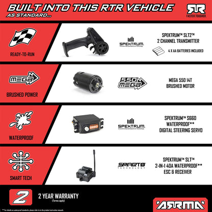 Arma - 1/10 FURY MEGA 550 2WD Short Course Truck RTR with Battery & Charger