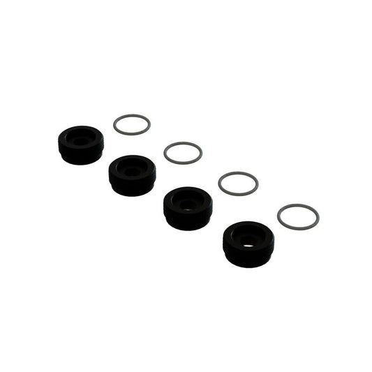 Arrma Front Hub Nut Includes O-Rings, Aluminum, Black (4)