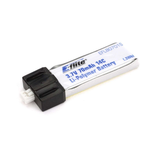 E-Flite 70mAh 1S 3.7V 14C LiPo Battery: PH 1.25 (Ultra Micro)