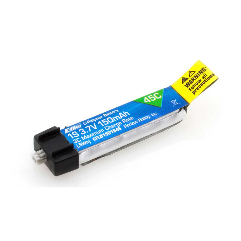 E-Flite 3.7V 150mAh 1S 45C LiPo Battery: PH 1.25 (Ultra Micro)