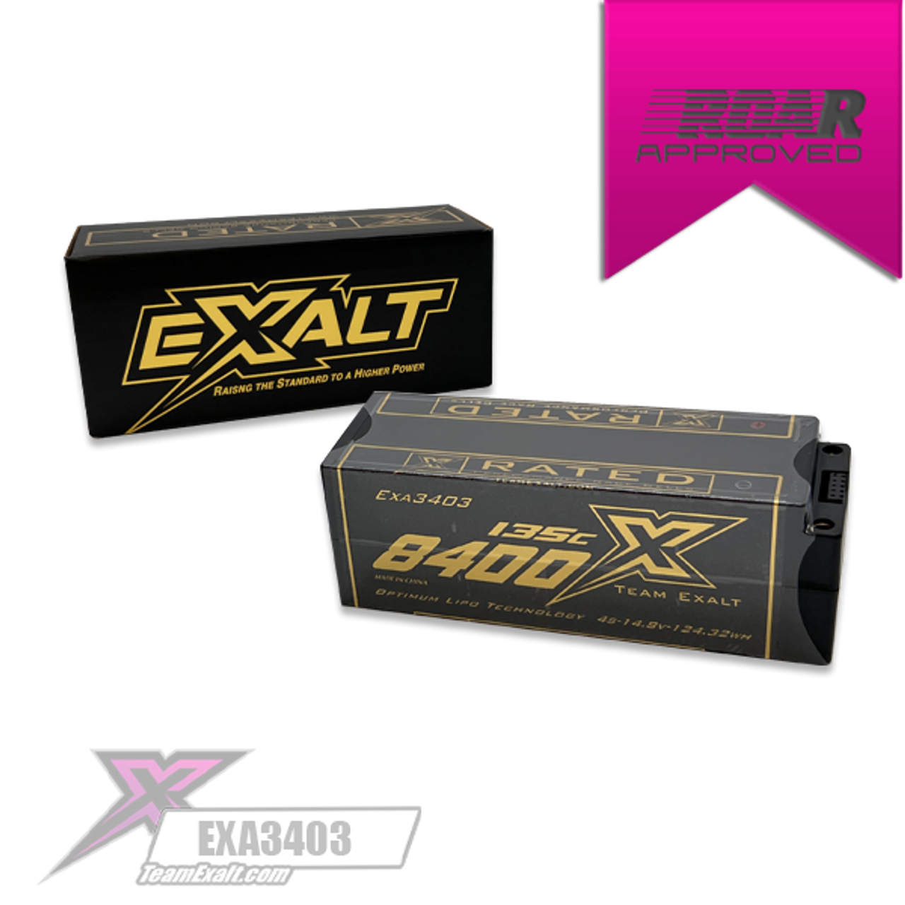 Team Exalt "X-Rated" 4S 135C Stick Hardcase Lipo Battery (14.8V/8400mAh)w/5mm Bullet Connectors