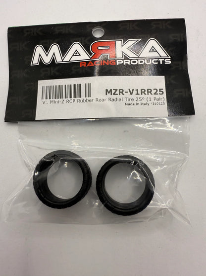 Marka MZR-V1RR 05,10,15,20,25 11mm Mini-Z RCP Rubber Rear Radial Tire