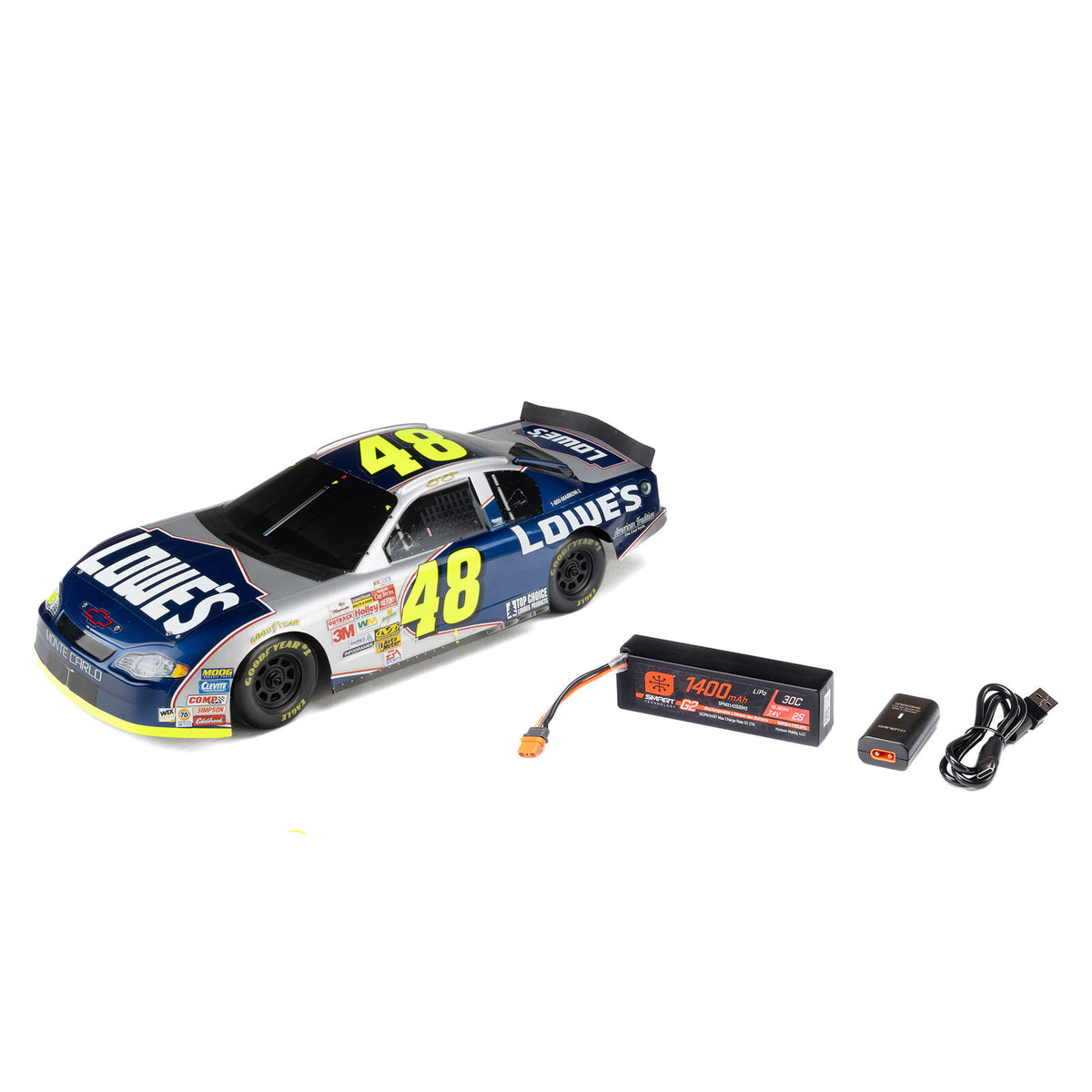 ***Pre-Order*** Team Losi 1/12 NASCAR Jimmie Johnson No. 48 Lowes Chevrolet Monte Carlo (Battery & Charger Included)