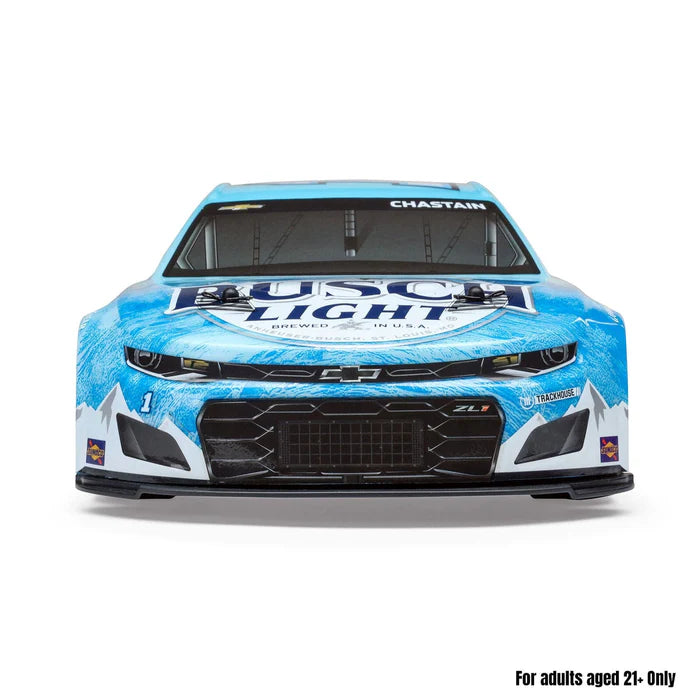 Losi 1/12 NASCAR RC Racecar Ross Chastain No. 1 Busch Light 2025 Chevrolet Camaro ZL1 2S AWD RTR Brushed On-Road (Battery & Charger Included)