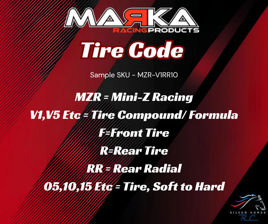 Marka MZR-V1RR 05,10,15,20,25 11mm Mini-Z RCP Rubber Rear Radial Tire