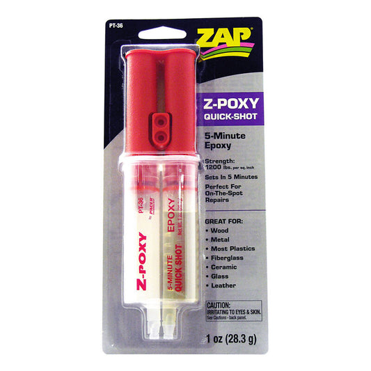 Zap Z-Poxy 5-Minute Quick Shot Epoxy, 1 oz PT-36