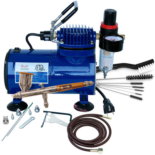 Paasche Airbrush & Compressor Package: TG3F, D500SR, & AC7