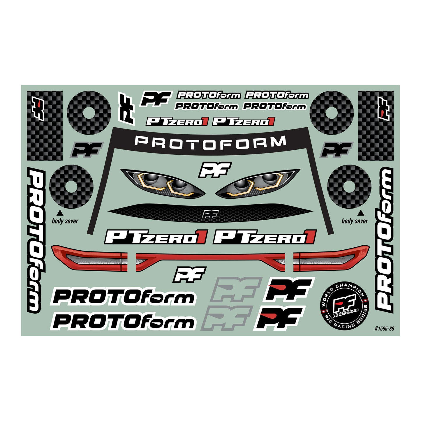 ProtoForm 1/10 PTzero1 Light Weight (0.65mm) Clear Body for 190mm TC