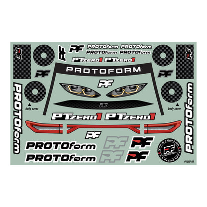 ProtoForm 1/10 PTzero1 Light Weight (0.65mm) Clear Body for 190mm TC