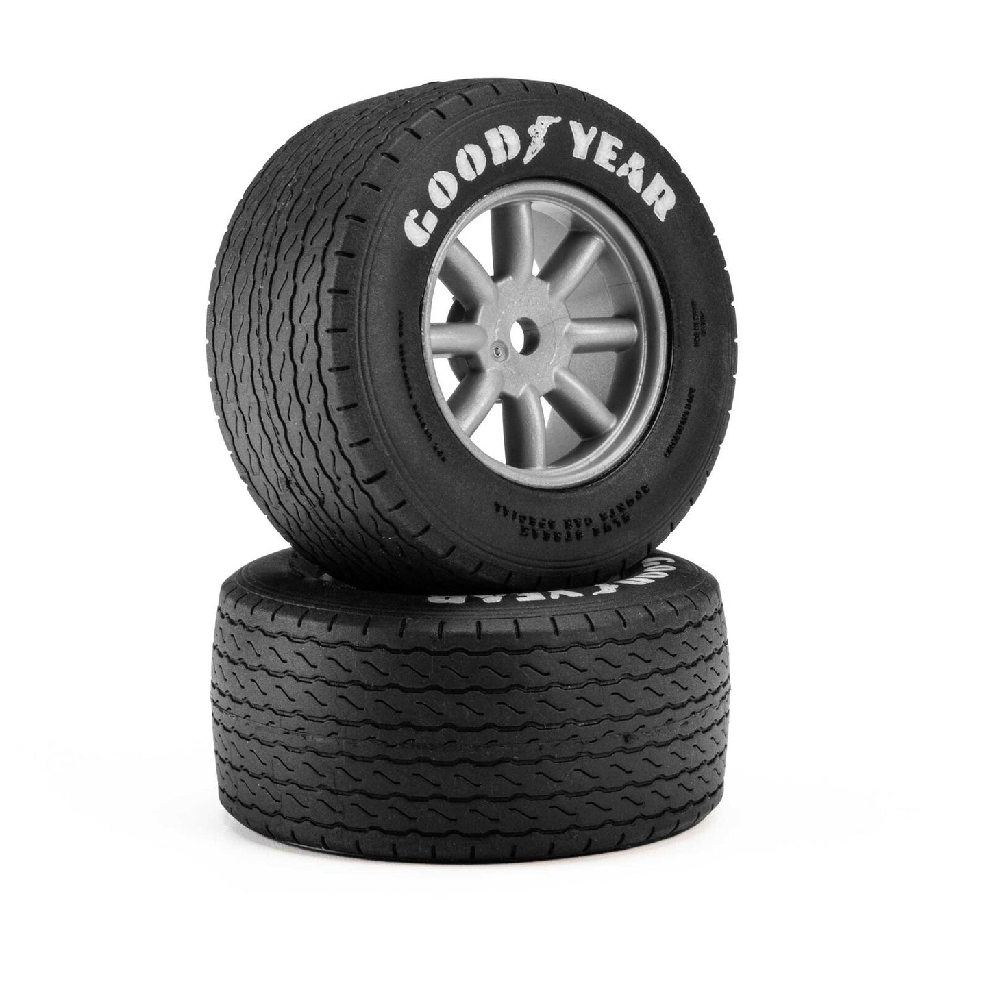 Pro-Line 1/12 Goodyear Blue Streak VTA Front Tires Mounted 8mm Gray Wheels (2): Losi NASCAR®