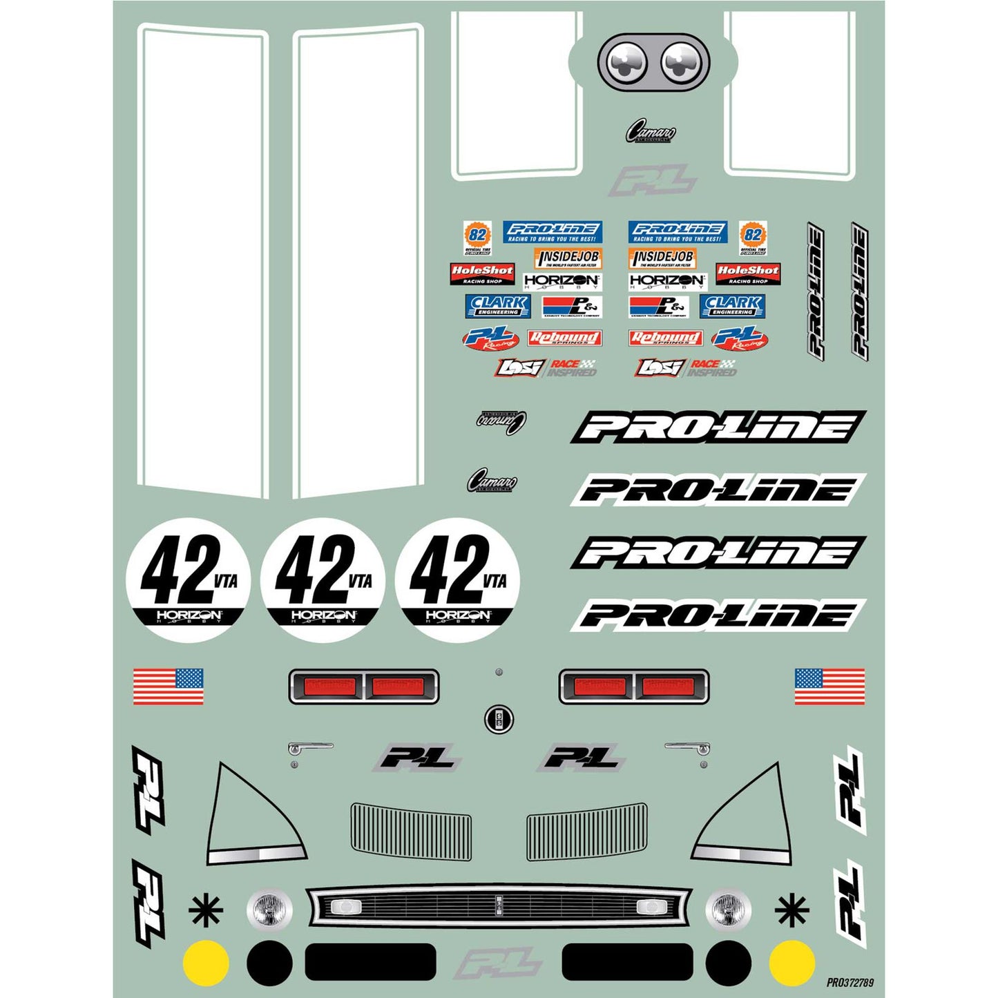 Pro-Line 1/12 Pre-Cut 1968 Chevy Camaro Clear VTA Body: Losi NASCAR®