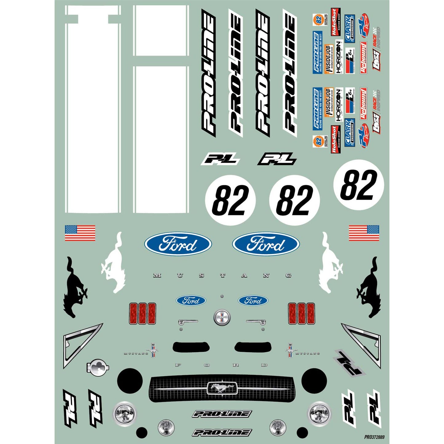 Pro-Line 1/12 Pre-Cut 1968 Ford Mustang Clear VTA Body: Losi NASCAR®