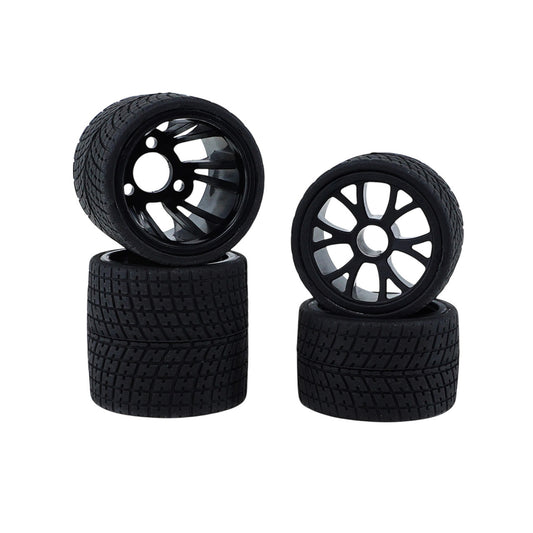 Excelerate R12 1/12th Rubber Tires (4) Pre-Mounts